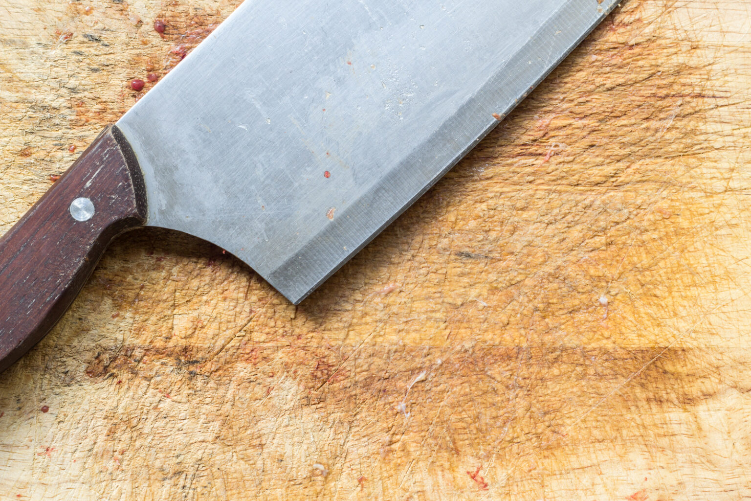 How To Finish A Butcher Block Countertop ODH   22297004 Close Up Big Knife On Rought Wooden Chopping Block 1536x1024 